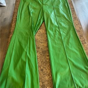 Wild Fable Green Flare Leather Pants